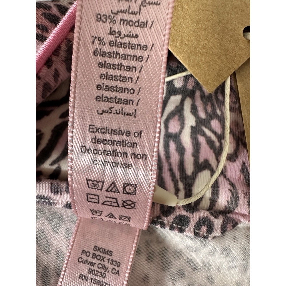 New SKIMS Sleep Set Medium Bloom Mini Multi Animal Pink Pajama Set Long Sleeve - Picture 10 of 16